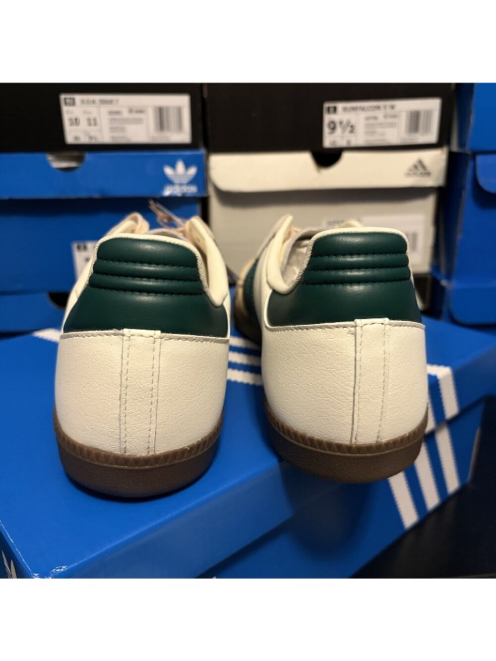 Size 10.5 - adidas Samba OG Off White Collegiate Green W - jr8843 - Picture 3 of 6